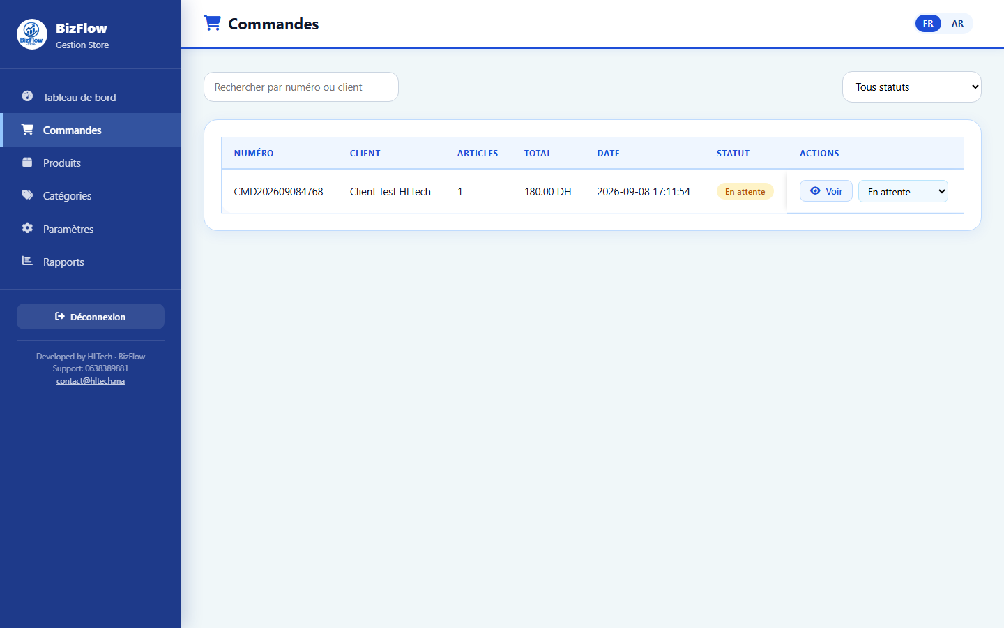 📋 Gestion commandes